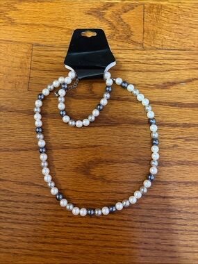Pearl Bead Necklace and Bracelet Set